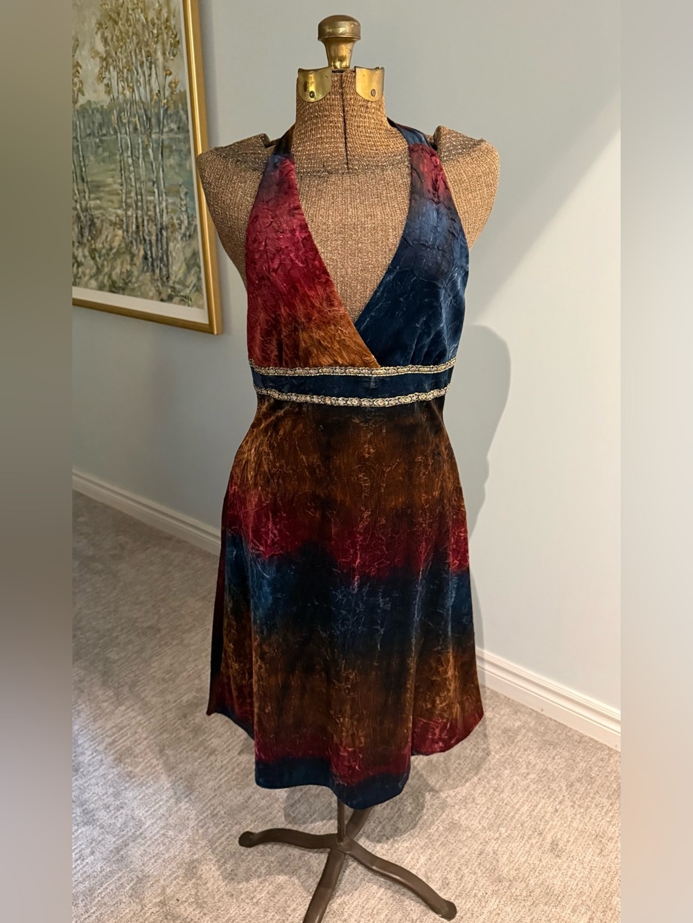 MIKK Couture Crushed Velvet Halter Dress | Y2K Party Dress | Boho Glam